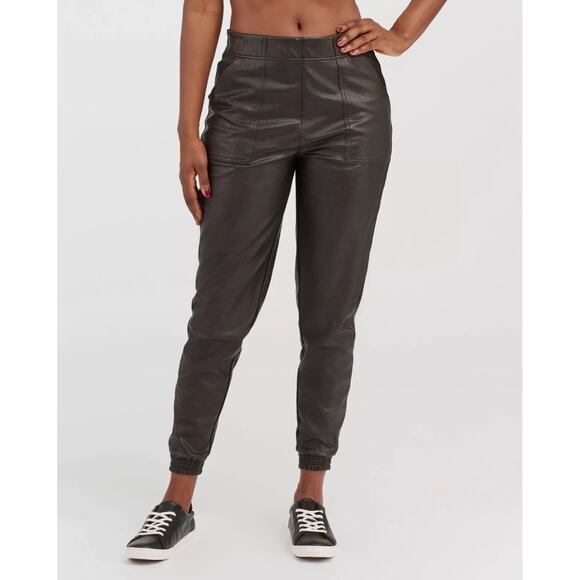 SPANX Faux Leather Leather-Like Jogger Joggers Pants, Size Small - Picture 2 of 12